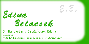 edina belacsek business card